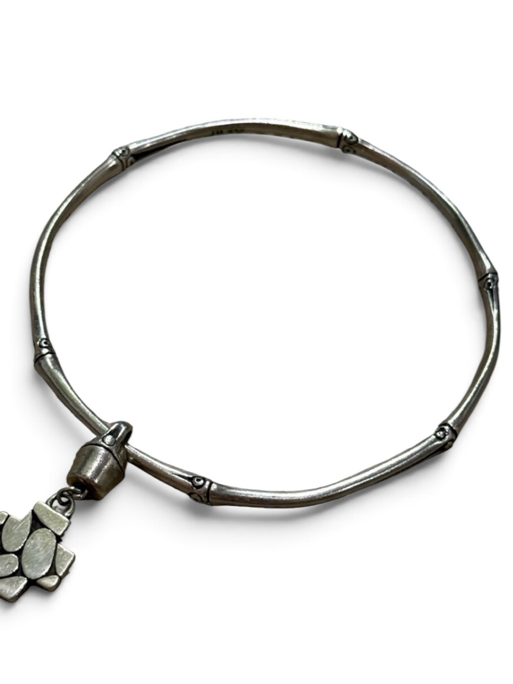 John Hardy Bamboo Kali Cross Charm Bangle Bracelet Sterling Silver 925 - Picture 10 of 12